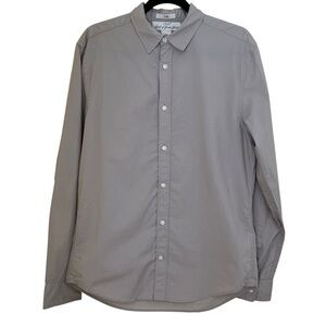 H&M Loggo Light Tan Cotton Button Down Shirt M